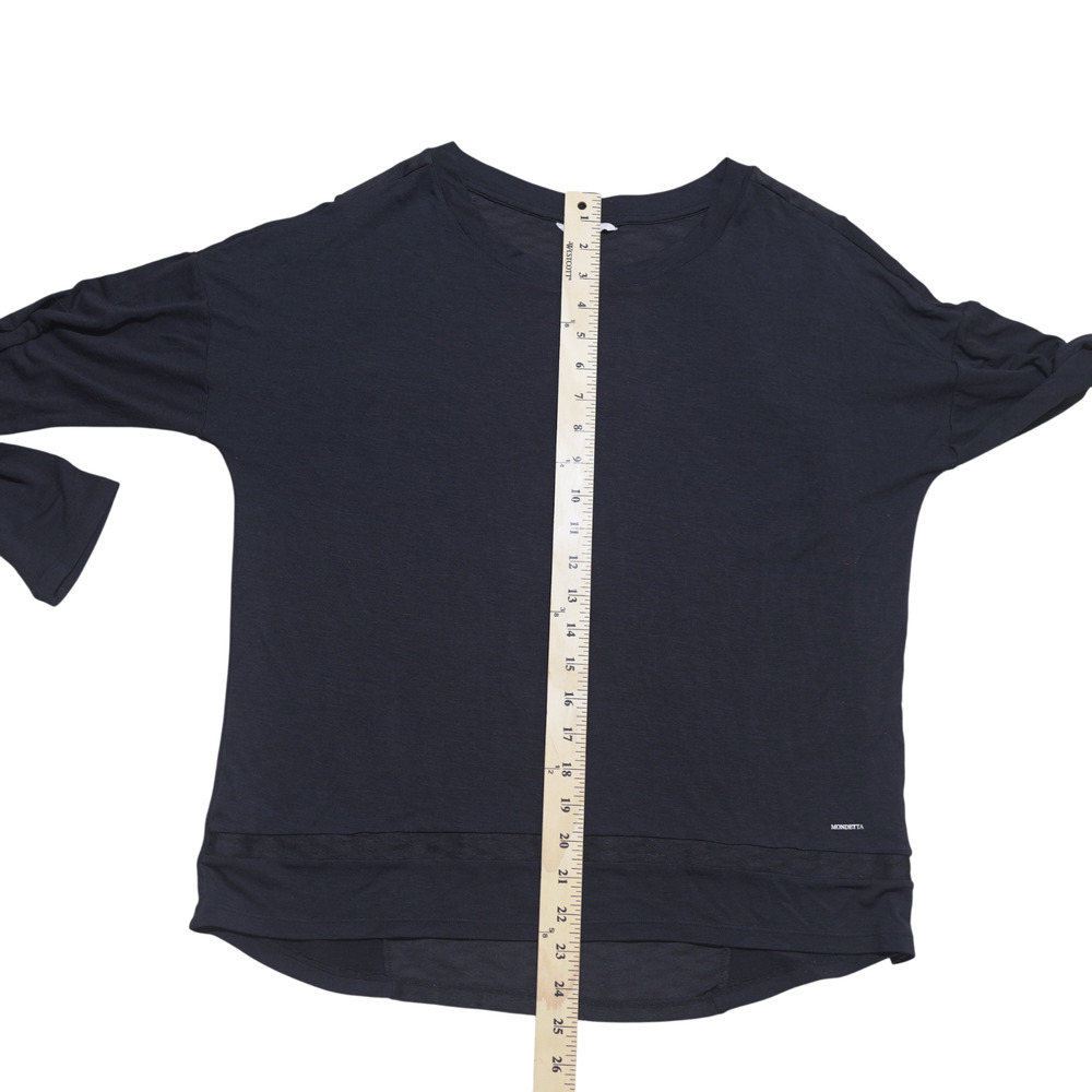 Mondetta Black Sun Tee Mesh Panel Active Top Long Sleeve Size M - Picture 11 of 13